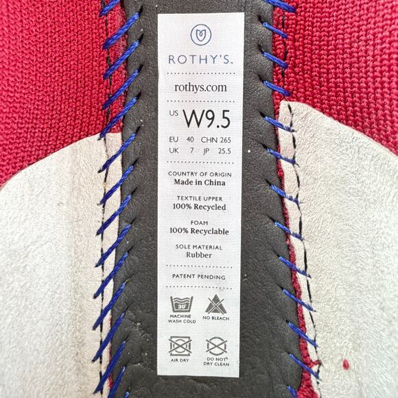 Rothy's The Flats Round Toe Scarlet Red Knit Ballet Size W9.5 Casual Preppy - Picture 7 of 9